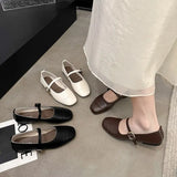 2024 New Korean Flat-Soled Flat-Soled Soft-Soled Pea Shoes Fashion Single Shoes Silver Mary Jane
