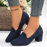 Size Suede High Heels Autumn 2023 New Women's Shoes Thick Heel Shallow Fashion Shoes Professional Shoes Temperament Single Shoes