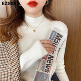 Turtleneck Slim Sweater Pullover Women Autumn winter Casual long Sleeve Sweater For women Female Chic Jumpers