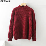 Winter basic oversize thick Sweater pullovers Women 2021 LOOSE needle twist sweater pullovers female Long