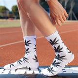 Socks For Women Men's Cotton Socks Hip Hop Leaf high Quality Harajuku Ladies White Green Spring Autumn casual long