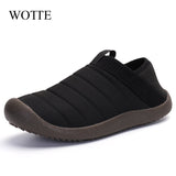 Slippers Warm Men Shoes Waterproof Couples Casual Shoes Non-Slip Plush Cotton Indoor Outdoor Cozy Home Slides Big Size