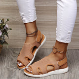 Breakj Summer New Women's Sandals Large-Size Breathable Elastic Fly Weaving Flat Bottom Casual Women's