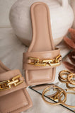 Sandals Women Solid Sandalias Slippers Chain Ladies Slides Flat Sandals Beach Shoes Outdoor Footwear Sandals Women