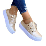 White Shoes Women 2022 Fashion Round Toe Platform Shoes Size Casual Shoes Women Lace Up Flats Women Loafers Zapatos