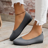 Breakj And Autumn New Large Size Round Head Solid Color Flat Casual Bean