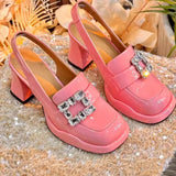 Women Sexy High Heels Pumps Shoes for Office Leather High Platform Heels Red Black Spring Summer Sandals Big Size
