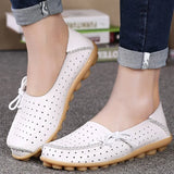 Summer Genuine Leather Shoes Women Butterfly-knot Loafers Women Flats Ballet Autumn Casual Flat Shoes Woman Moccasins