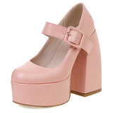 Female Ankle Strap Pumps Buckle High Heel Platform Women Mary Janes Pumps 2022 New Arrivals Cosplay Trendy