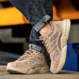 Boots Steel Toe Safety Shoes Work Boots Breathable Working Shoes Men Safety Boots Puncture-Proof Work Shoes Sneakers