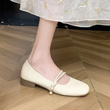 Mary Jane Women's Shoes 2024 New Spring Evening Wind Gentle Fairy Shoes Thick Heels Small Leather Shoes Single