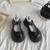 NEW high heel Mary Jane shoes cute heart buckle Lolita shoes Japanese JK uniform leather shoes retro college girls platform
