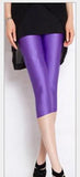 Summer Fluorescent Shiny Leggings Women Spandex Shinny Pant Elasticity Casual Trousers High Waist