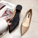 Breakj Version Of Spring Autumn New Thick Heel Single Shoes Female Pointed Head Shallow Mouth Temperament Professional Pure Color High Heels Female Fashion Ladle
