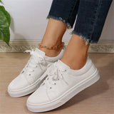 Breakj Women's Shoes 2025 New Round Head Thick-Soled Casual Viscose Shoes Breathable Small White Shoes Single