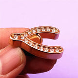 Metal Wish Bone Shoe Charms Accessories Shell Lock Key Pearl Shoe Buckle Decorations fit Kids X-mas Party Gifts