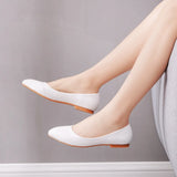 Breakj Flat Shoes Casual Single-Shoe Large-Size Single-Shoe Flat Heel Large Women's Shoes 40-43 White