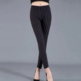 Female Fitness Leggings Women Print Plaid Leggings Lady Sexy Slim Pencil Pants Push Up Elastic Waist