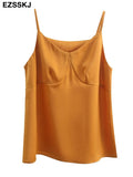Acetate sling vest summer satin O-neck straps women bottoming camisole shirt loose outer wear out shirt