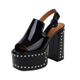 Female Buckle High Heel Rivet Office Lady Party Sexy Club 2022 New Arrivals Woman Gladiator Sandals Design