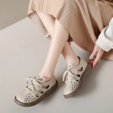 Hollow Roman Sandals Women 2024 Summer Breathable Retro Single Shoe Thick Sole Sports Casual Women's Shoes
