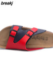 2023 New Summer Men Beach Cork Slippers Casual Double Buckle Clogs Outside Non-slip Water Slides