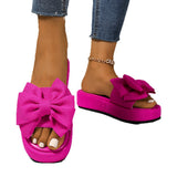 Breakj Summer New Thick-Soled Women's Sandals Women's Beach Shoes Large-Size Slippers To Learn Women's Bow Cool