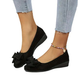 Breakj Shallow Single Shoes Women Wear Autumn Bow Large Size 2025 New Flat Bean