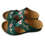 Breakj Summer New Women's Shoes Hollow Flowers Embroidered Sandals Slope And Large Size Women's