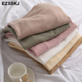 casual Autumn Winter Basic v-neck Sweater pullovers Women 2021 loose Knit Pullover female Long Sleeve Khaki