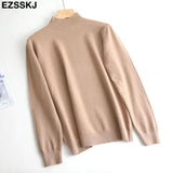 Loose soft solid color turtleneck Sweater Pullover Women Casual Long Sleeve chic bottom Sweater Female Jumpers