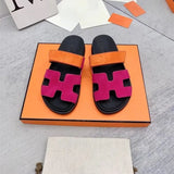 Breakj The New Summer Slippers Are Velcro Solid Color Casual