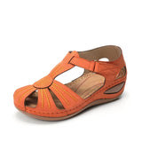 Summer Pu Leather Vintage Sandals Buckle Casual Sewing Women Shoes Female Peas Shoes Ladies Platform 34-44 Plus