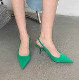 Breakj Summer Wise Large Size New Pointed Back Empty Head Sandals Fine High Heel Women's