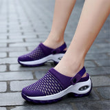 Mesh Shoes Summer Sandals Heighten Air Cushion Soft Walking Sandals Sports Slippers Comfortable Breathable Flats