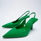 Heels 2022 Summer Suit Comfort Shoes For Women Sandals Female Purple New Girls Low Pointed High Black Big Large