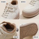 Breakj Add Velvet Cotton Shoes Women 2024 Winter New Ins Fashionable Versatile Add Velvet Add Thick Ugg Boots Leisure