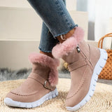 Winter Women Fur Warm Snow Boots Casual Shoes New Short Plush Suede Ankle Boots Flats Gladiator Sport Ladies Botas