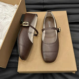 2024 New Korean Flat-Soled Flat-Soled Soft-Soled Pea Shoes Fashion Single Shoes Silver Mary Jane