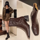 Breakj Children 2025 Autumn And Winter New French Retro Square Head Coarse Zipper Elegant And Fashion