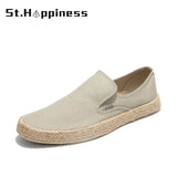 New Summer Men's Solid Outdoor Casual Shoes Trendy Slip-On Canvas High Quality Loafers Shoes Fashion Non-Slip Driving