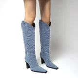 New Denim Ladies Non-slip Boots Fashion Thick-soled Spring Thigh High Boots Women 2021 Fashion Casual Shoes Women
