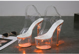 Breakj 34-43 Hate Sky High Nightclub High Shoes Luminous Sandals Women's Shoes Show Pole Dancing Shoes Crystal