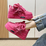 Women Platform Sneakers Star Design Casual Outdoor Sports Shoes Tennis Shoes Skateboard Trainers Skate Flats Sneakers For