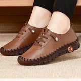 Breakj Handmade Stitching Large Size Student Shoes Female Flat Mother Single Shoe Casual