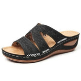 Women Sandals Shoes Mixed Color Comfy Orthopedic Ladies Summer Slides Retro Wedges New Luxury Designer Female
