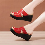 Heel Sandals Slippers Women 2023 Summer New Style Wear Muffin Thick-Soled Slippers Waterproof Platform Fitting Room