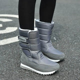 Boots Women Shoes 2023 Mid-calf Women Winter Platform Boots Round Toe Solid Warm Plush Shoes Woman Zapatos De Mujer