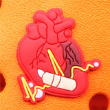 1pcs Human Organs Shoe Charms Heart Brain Stomach PVC Shoe Accessories Decoration Fit Croc Jibz Party Kids