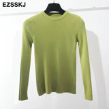 clothes Knitted woman sweaters Pullovers spring Autumn Basic women's jumper Slim women's sweater cheap pull long